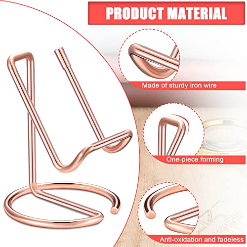 2 Pieces Metal Business Card Holder for Desk - color: Rose Gold