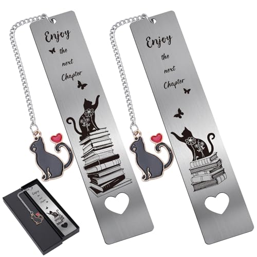 Cute Cat Metal Bookmark - 2 Pcs Enjoy The Next Chapter - style: Enjoy the Next Chapter - Cat