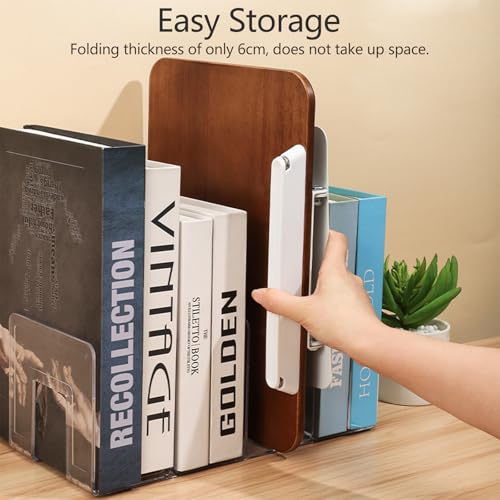 360° Rotating Book Stand for Reading, Adjustable Foldable Book Holder for Reading, Cooking, Office, Compatible with Cookbooks, Textbooks, Tablets, Sheet Music, and Laptops (White Wood Grain) - color: White Wood Grain
