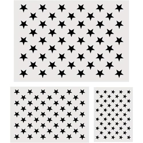 Koogel 50-Star American Flag Stencil Set, 3 Sizes Reusable & Easy-to-Use - style: 3PCS