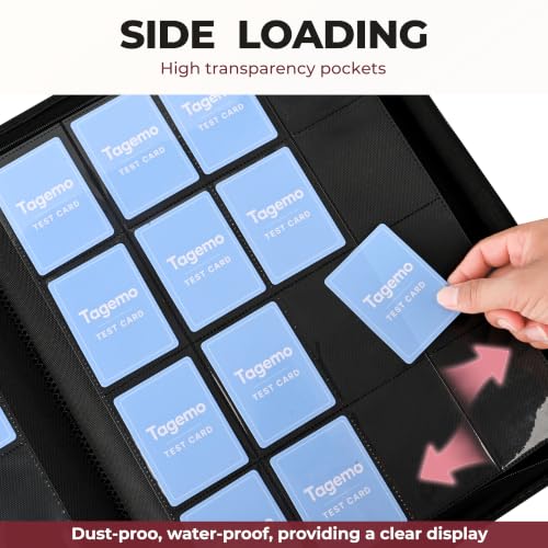 16 Pocket Zip Card Binder, 1024 Pockets Trading Card Binder with Side Loading Pockets, Water-Resistant Diamond-Textured Cover, Large 16 Slot Card Binder for TCG & Sports Cards - color: Red, size: 16-Pocket