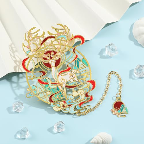 Shan Hai Jing Divine Beasts Bookmark Phoenix Dragon Koi Deer Good Luck Gift - color: Style 1 Gift Boxed