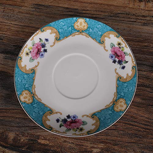 fanquare English Blue Porcelain Tea for One Set, Floral Teapot with Cup