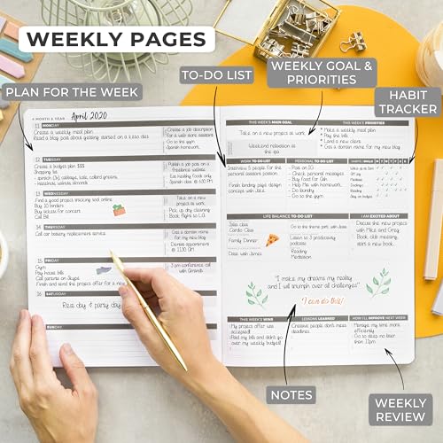Clever Fox Planner PRO, Undated Weekly Planner, 8.5x11 Black - color: Black (Undated), size: A4 (8.5" x 11") Standard Version