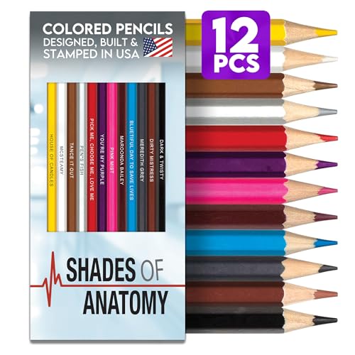 Anatomy Palette Colored Pencils, 12 Soft Core Gift Set - style: Grey's Anatomy