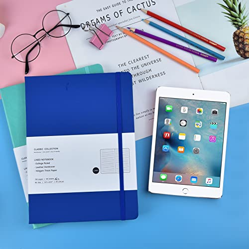 2 Pack B5 Journal Notebooks Classic College Ruled Notebooks Hardcover Lined Journals for Office Home School Business Writing Note Taking, 10.2 x 7.5 inch, 100GSM Thick Paper, 160 Pages (Blue/Green) - color: Blue/Green