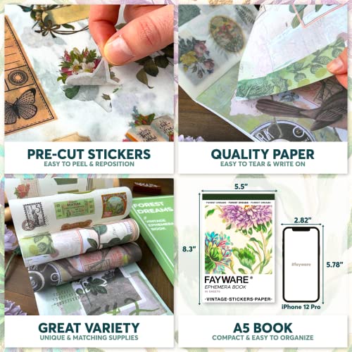 Junk Journal Supplies - Washi Stickers for Scrapbook & Journaling Supplies - color: Forest Dreams