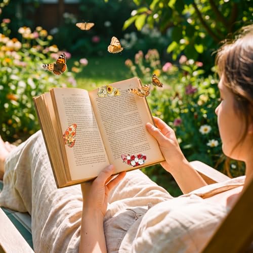 10 Pcs Butterfly Magnetic Bookmarks, Cute Animal Page Markers for Reading - color: Butterfly