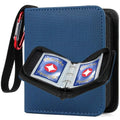GEAoffice Mini Trading Card Binder 1 Pocket Holds 80 Cards, Zip Close, Blue - color: Blue-Dia