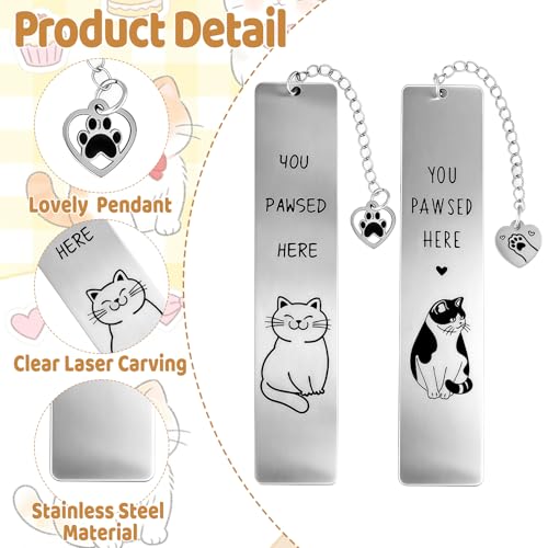 4Pcs Cat Bookmark Book Page Holder Funny Gifts for Men Women Cute Metal Book Mark Wood Thumb Book Page Holder Black Cat Reading Lover Gifts Accessories Unique Friend Coworker Teacher Birthday Gift - style: An-funny cat