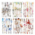 180 Pcs Floral Arrow Stickers for Scrapbooking and Journaling - color: Retro Feather Trace