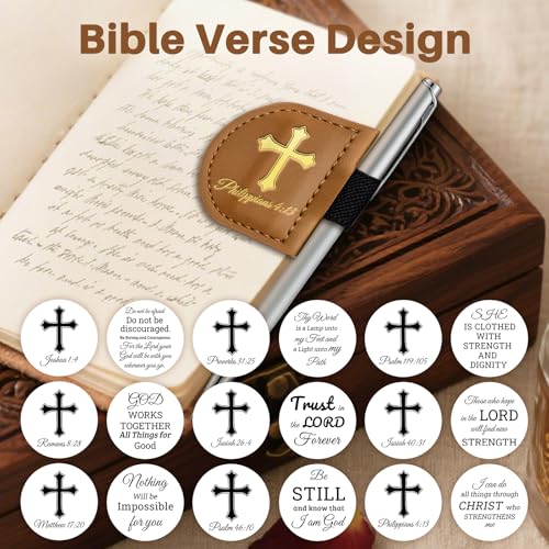 Personalized Magnetic Bookmarks,Bible Bookmark(Brown，Joshua 1:9) - color: Brown, size: Joshua 1:9