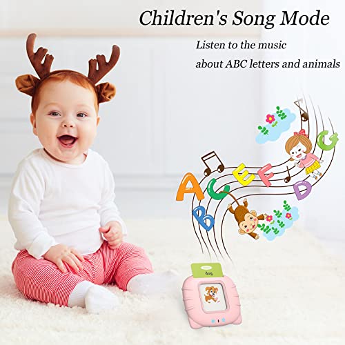 Startcan Talking Flash Cards for Toddlers 1 2 3 4 5, Speech Therapy Toys Autism Toys, ABC 123 Sight Words Etc - 255 Cards-510 Sides, Educational Learning Interactive Toys with Giftable Package - color: 510-pink (New Abc+123+ 3 Songs)
