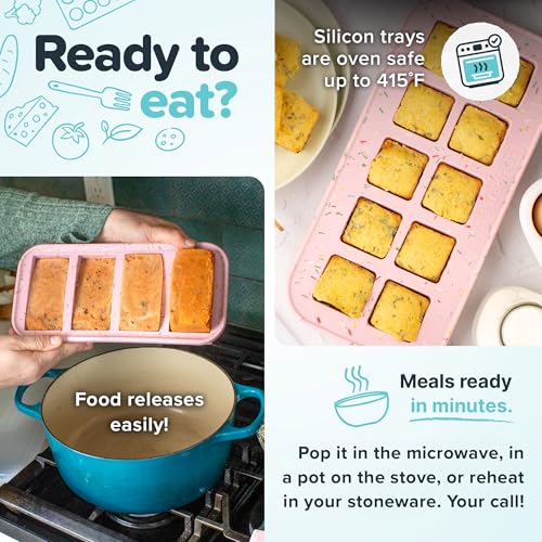 Souper Cubes 1 Cup Silicone Freezer Trays with Lids, Cotton Candy, 2-Pack - color: Cotton Candy, size: 2-Pack