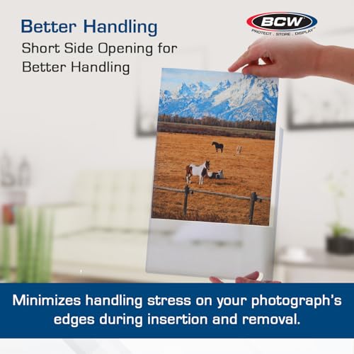 BCW 8x10 Photo Topload Holders, Rigid PVC Display Protectors, 25 Count