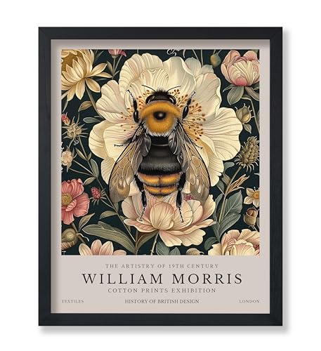 Poster Master William Morris Poster - Bumble Bee Print - Flower Art - Botanical Art - Exhibition Illustration - Animal Illustration - Floral Painting - Bee Artwork - Aesthetic Office or Bedroom Decor - 11x14 UNFRAMED Wall Decor - color: Style-05, size: 11