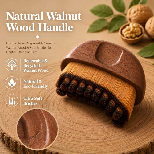 Lymphatic Contour Face Brush for Drainage, Wooden Dry Brush, Gift Box Set - color: Single Brush