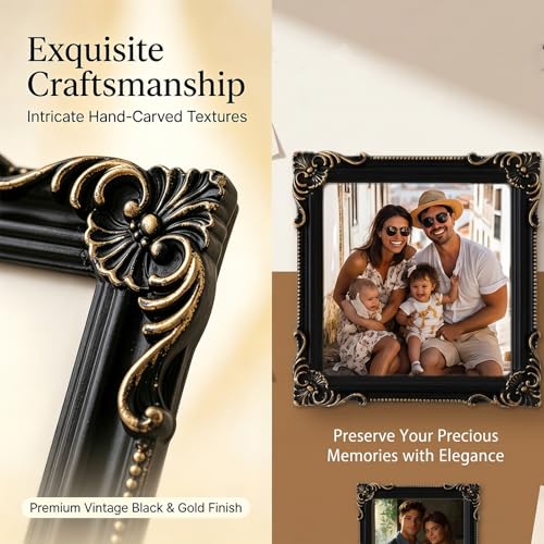 Photo Magnet Frames for Fridge, Mini Black Frames Set of 2 - color: Black G
