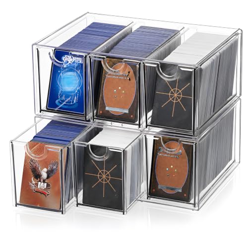 OwnMy Plastic Trading Card Storage Box with 6 Drawers, Card Storage Drawers