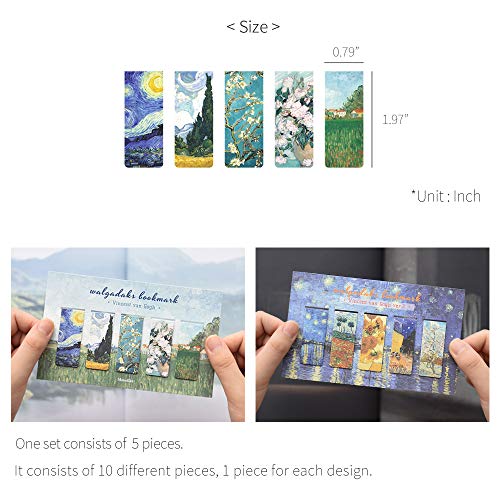Monolike Magnetic Bookmarks Vincent Van Gogh ver.1 + ver.2, 10 Pieces - color: Van Gogh Ver.1 + Ver.2