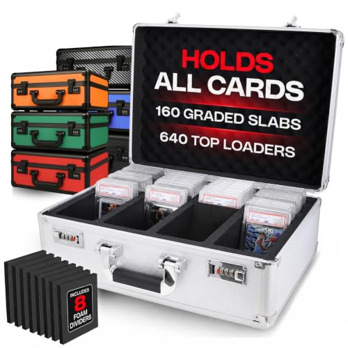 Universal Trading Card Storage Box, 4 Row Silver Graded Card Case Slab Case - color: Silver, size: 4 Row