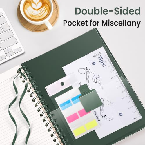 EMSHOI Lined Spiral Journal Notebook, 300 Pages, A5 Size (5.7'' x 8.2'') - color: DGreen, size: A5
