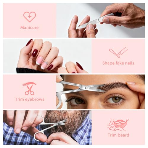 MORGLES Tweezers Set for Men 9 Pcs Nail Clipper Kit with Case for Grooming - color: C-silver