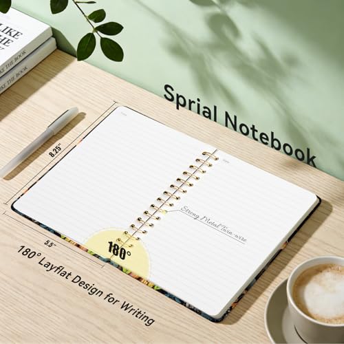 Lined Spiral Journal Notebook for Work A5, 160 Pages, Mushroom - color: Mushroom