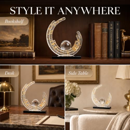 AWNR Modern Abstract Art Sculpture Living Room Aesthetic Decor - color: Transparent Gold