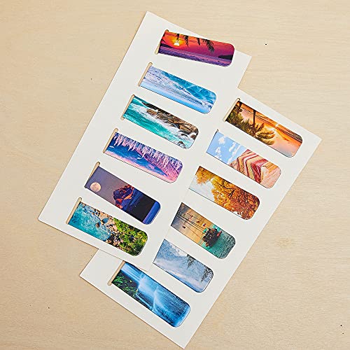 Tenare 12 Pcs Magnetic Bookmarks, 12 Style Magnet Markers Clips for Reading - style: Classic
