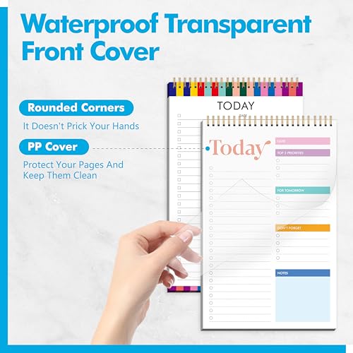 2 To Do List Notepads, Daily Planner Notebook with Tear-off Design, Undated Writing Organizer for Daily Tasks and Goal, Coiled Task Track Checklist Productivity Pad for Office, Classroom, Home, School - color: Colorful Stripes+colorful