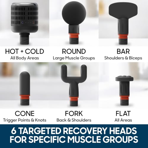 Sharper Image Powerboost Versa Heat & Cold Therapy Percussion Massage Gun - color: Blue - Hot + Cold