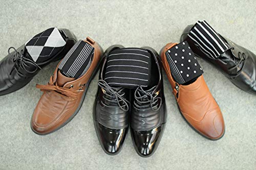 Feetalk Odor Resistant Dress Socks for Men Cotton Business Crew Socks Patterned Socks Funny - color: 1, size: 9-13