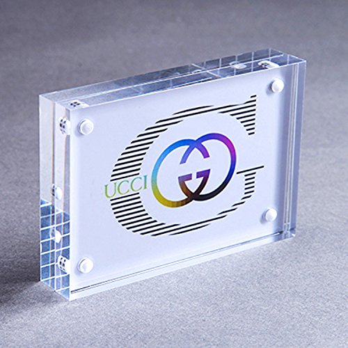 Clear Acrylic Photo Frame,Magnetic Perspex Picture Holders Table Standing Double Side Displays, 10mm+10mm Thickness Transparent,Stand In Desk &Table Frames (1, 4x4) - size: 4x4"