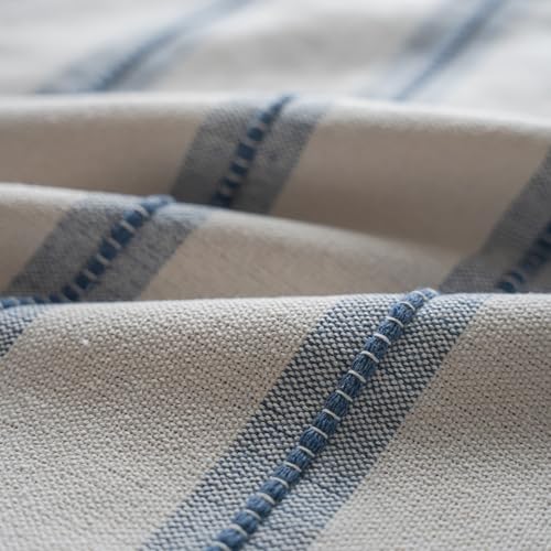Cethom Boho Lumbar Pillow Covers 14x36 Long, Pack of 1, Blue Striped Decorative Body Pillowcase for Couch Bed, Textured Farmhouse Accent Cushion Covers for Living Room Bedroom Sofa Home Decor - color: Classic Blue, size: 36" x 14" (Pack of 1)