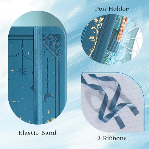 MGGAO Lined Journal Notebook for Women Men, A5 Aesthetic Notebook - color: Blue, size: Lined