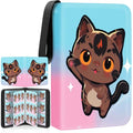 Premium 4-Pocket Trading Card Binder, 400-Card Capacity, Pink Blue - color: Pink Blue