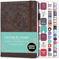 Legend Planner Undated, Weekly & Daily Goal Journal, A5 Dark Brown - color: Dark Brown (Undated), size: A5 (5.5'' x 8.3'')