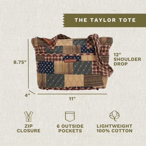 Bella Taylor Small Tote, Quilted Shoulder Bag for Women - color: Primitive Patch