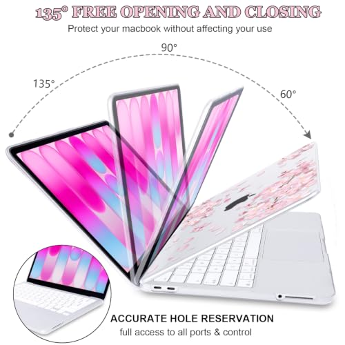Cherry Blossom Protective Case for 2026 MacBook Neo 13 Inch A3404 - color: Cherry Blossom & Butterfly