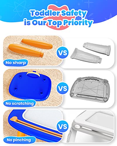Seimome Toddlers Toys Ages 1-3, Magnetic Drawing Board, Doodle Board Pad Learning and Educational Toys for 18 Months Baby, 1-3 Yr Kids Birthday Gifts- Dark Blue - color: Dark Blue