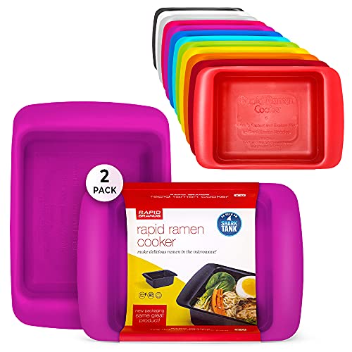 Rapid Ramen Cooker | Microwavable Cookware for Instant Ramen | BPA Free and Dishwasher Safe | Perfect for Dorm, Small Kitchen or Office | Purple, 2 Pack - color: Purple, size: 2 Pack Standard