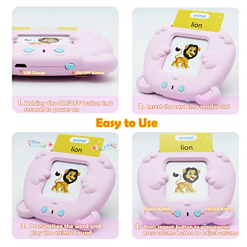 MAYAPHILOS 510 Words Alphabet Talking Flash Cards for 3-8 Years Kids - size: 510 Words English (Pink)