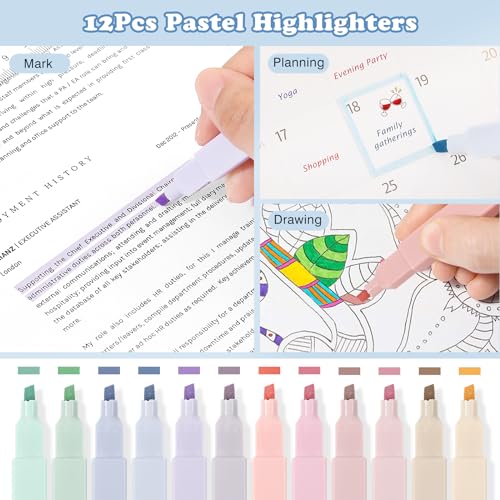 MoKo Pencil Case with Supplies, 60Pcs Aesthetic School Set, Pink - color: Pink-60P