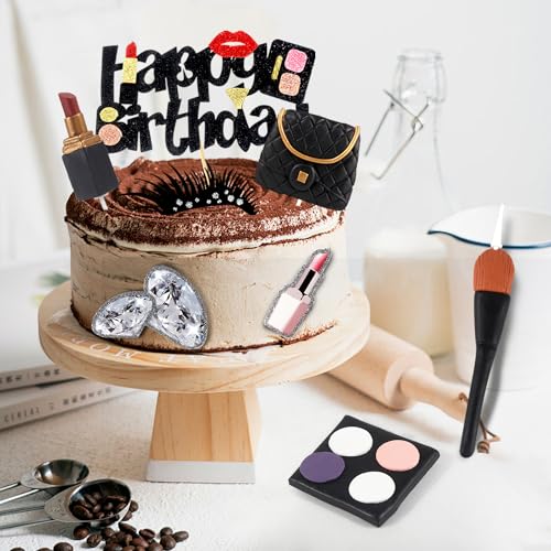 12 PCS Makeup Cake Toppers Set with Clay Cosmetic Decorations