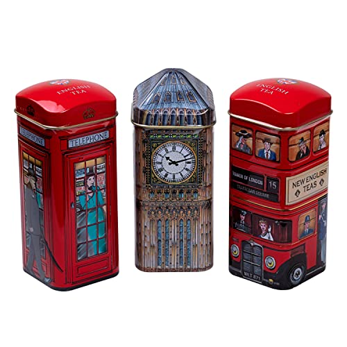 New English Teas London British Tea Tin Set with 42 Black Tea Bags