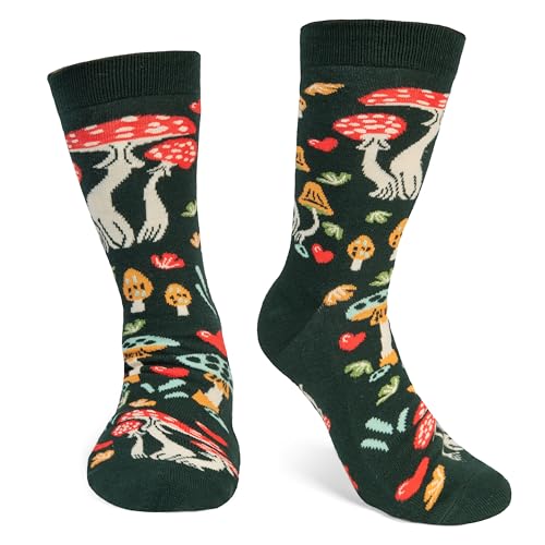 Lavley Women's Funny Socks Cute Novelty Gift for Women & Teens - color: Mush Love Mushrooms