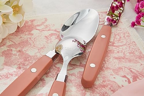 ANNOVA Silverware Set, Retro/Rivet Colorful Stainless Steel Tableware Kitchen Flatware Set Utensils, Includes Dinner Knives, Forks, Spoons, Salad Forks & Dessert Spoons (Brown, 20 Pieces) - color: Brown