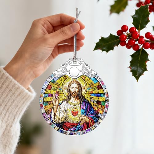 Jesus Christ Ornament, Christmas Ornament, Christmas Decoration, Religious Holiday Decor, Gifts for Christian, Religious Gifts, Gift Exchange, Gift Idea - Pattern B - color: Jesus Pattern B