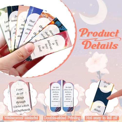 50 Pcs Christian Magnetic Bookmarks, Bible Verse Bookmark - color: Christian Style